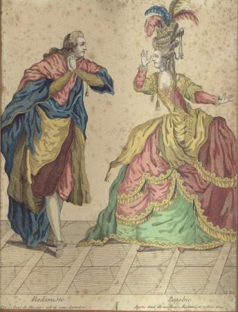 Anonymous engraving after Fesch & Whirsker - Scene from Crébillon's Rhadamisthe & Zénobie